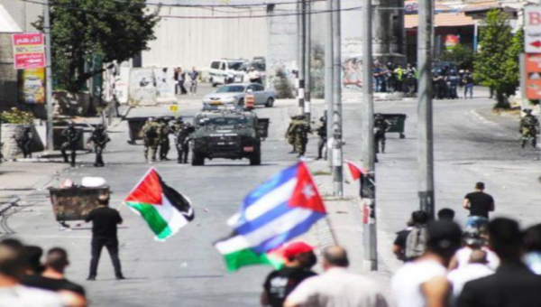 La bandiera cubana sventola nella Palestina sotto attacco